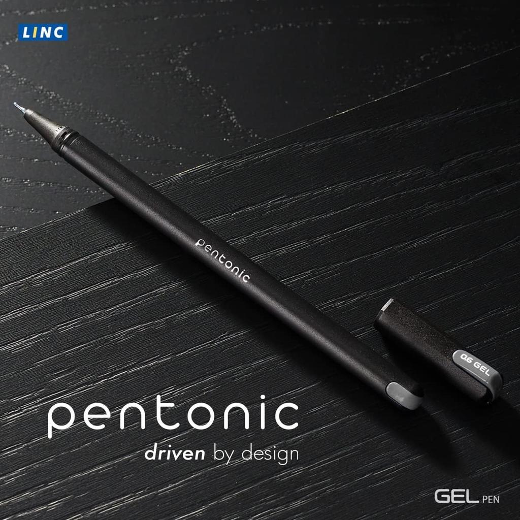 Гелевая ручка Pentonic 0,6 мм, черная, упаковка 10 шт. | Плавное письмо для офиса, школы и дома