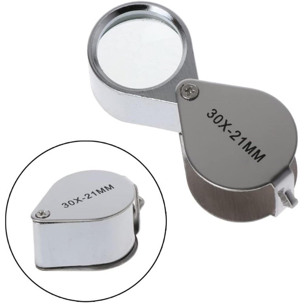 Мобильный телефон/ПК/ноутбук/ремонт часов/ювелирные очки металлический корпус ручная лупа (Серебро 30X 21Mm)