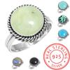 Кольцо из стерлингового серебра 925 пробы с драгоценными камнями, ювелирные изделия ручной работы, подарок на помолвку, аквамариновый халцедон, ракушка-ушка, синий солнечный камень, лабрадорит, пренит, бохо