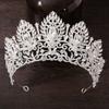 Cenmon Royal Queen Green Crown Big Diadem Bride Tiara Crowns for Women Bridal Wedding Party Crown Hair Dress Jewelry Accessori
