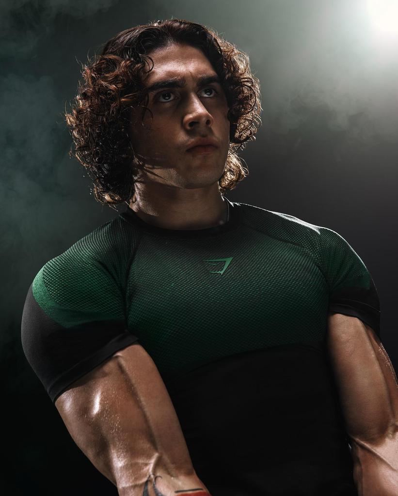 Мужская дышащая компрессионная футболка GYMSHARK с коротким рукавом, для тренировок, быстросохнущая