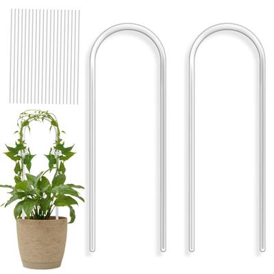 2 шт. U-образная акриловая решетка для растений, прозрачная опора для растений с завязками, решетка для вьющихся растений для небольших комнатных растений, плющ, монстера
