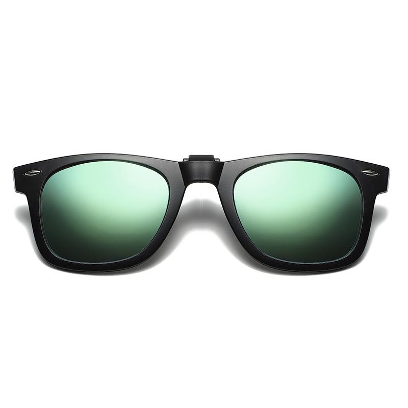 Неполяризованные мужские поляризованные солнцезащитные очки с откидной линзой для женщин, очки ночного видения для вождения, антибликовые, винтажные, квадратные, с клипсой для рыбалки