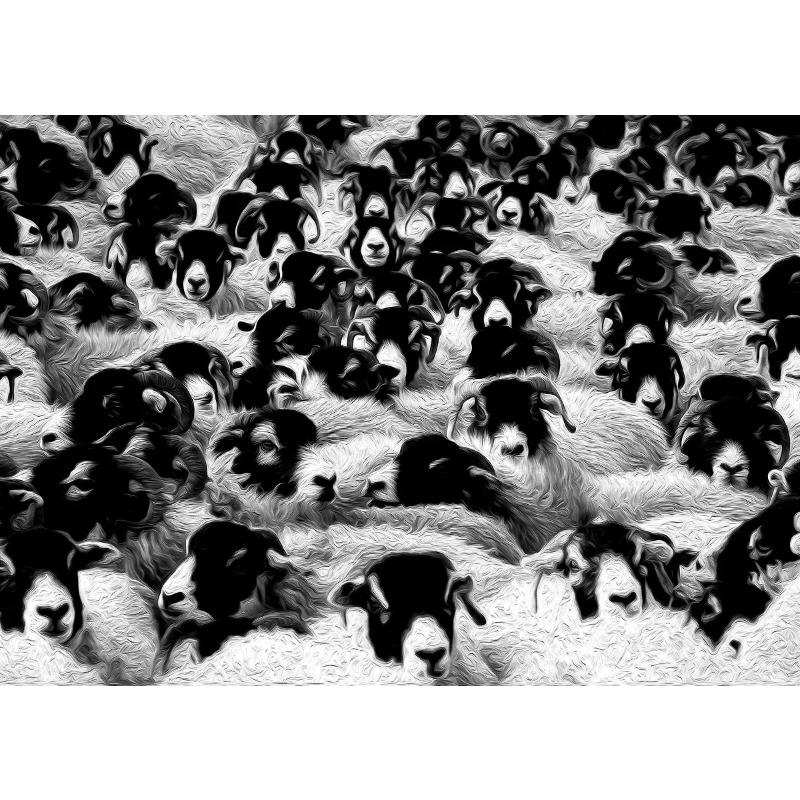 Sheep Black Sheep White Sheep With Bow Tie Posters and Prints Canvas Painting Wall Art Pictures Home Room Modern Travel Decor