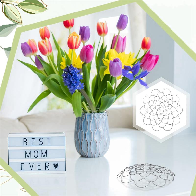 AEE2-6 Pcs Flower Arrangement Holder Flower Frog Wire Flower Arranging Tool Metal Flower Insert Lid Flower Grid