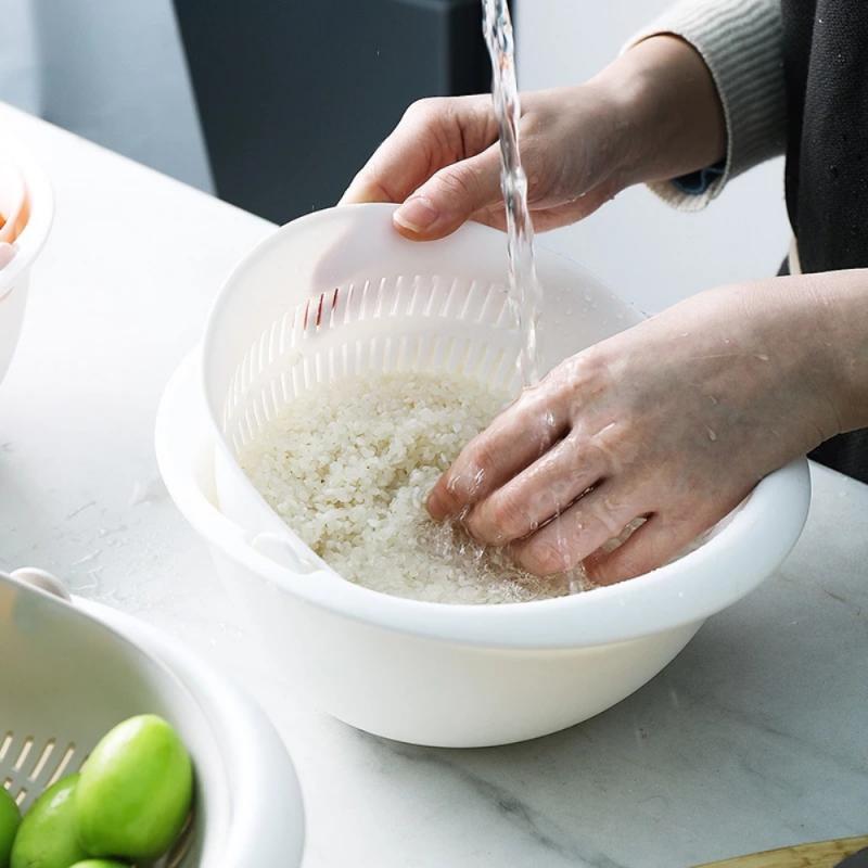 Кухонная корзина с двойным сливом, чаша, корзина для хранения посуды, ситечки, миски, дуршлаг для чистки овощей, инструмент, бытовые приспособления