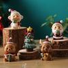 Christmas Miniature Figurines Mini Resin Santa Claus/Snowman/Tree/Bear/Rabbit Figurine 3D Cute Christmas Statue for Home Desk Decor Dollhouse
