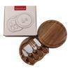 Stainless Steel Cheese Knives Set Round Charcuterie Board Cheese Fork Spreader Serving Tray Btter Tools With Gift Box