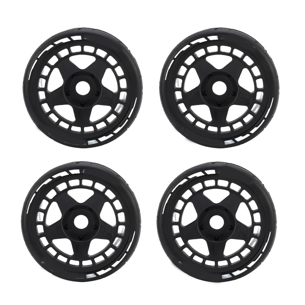 4PCS RC Rally Tires 17mm Rugged Plastic 1 8 RC Car Wheel Tyres for Entertainment Black