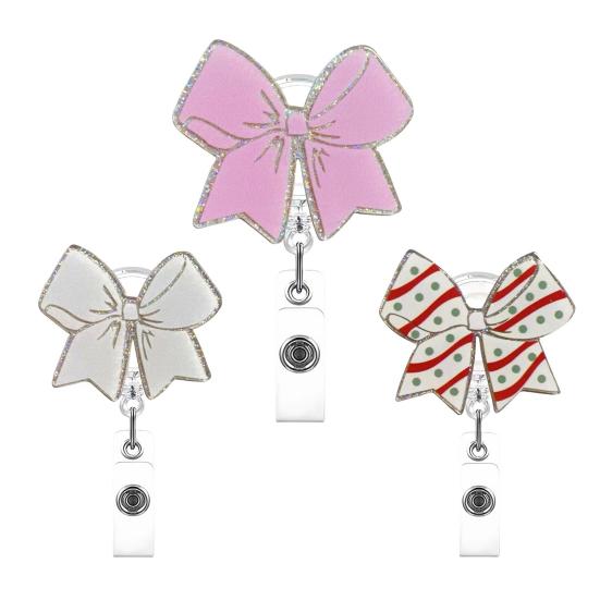 Катушка-бейдж для удостоверения личности, вращающийся на 360 градусов зажим, сверкающий нескользящий выдвижной держатель для бейджа, зажим для врача, медсестры, медицинского персонала, офиса