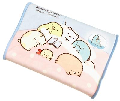 MORIPiLO Подушка Morishita из пены с эффектом памяти Sumikkogurashi 35x25 см, низкая, стирающаяся, чехол в комплекте, мягкая игрушка, подушка с изображением персонажей, синяя 4620859 Детская