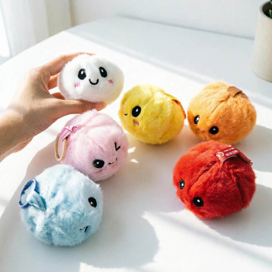 New Dumpling Bun Plush Keychain Cute Doll Toy Keyring Kawaii Couple Bag Hanging Stuffed Ornament Key Chain Car Pendant Gift