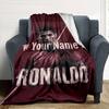 Cristiano Ronaldo (55) Customize Text Blanket Multi-purpose Customizable Blanket Comfortable Versatile for Living Room Home Decor Picnics Sofa