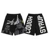 Mens Casual Shorts With Bold Letter Print Loose Fit Breathable Cotton Short Pants Youth