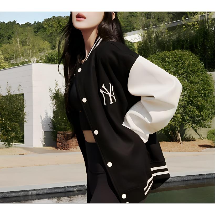 Новая бейсбольная куртка MLB SS24 Унисекс Черная 3AJPV0541-50BKS