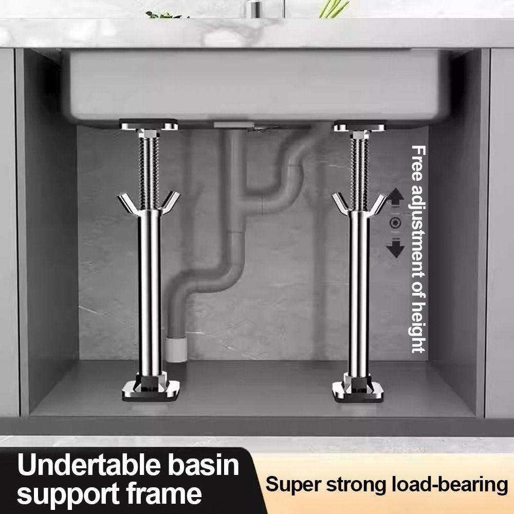 Stainless Steel Undermount Sink Supports Adjustable Bottom Installation Support Home Kitchen