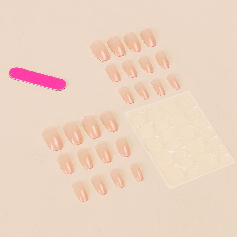 Европейские и американские градиентные персиковые балетные типсы для коротких ногтей