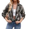 Autumn Winter Women's Casual Fashion Spicy Girl Loose Plaid Shirt for Women