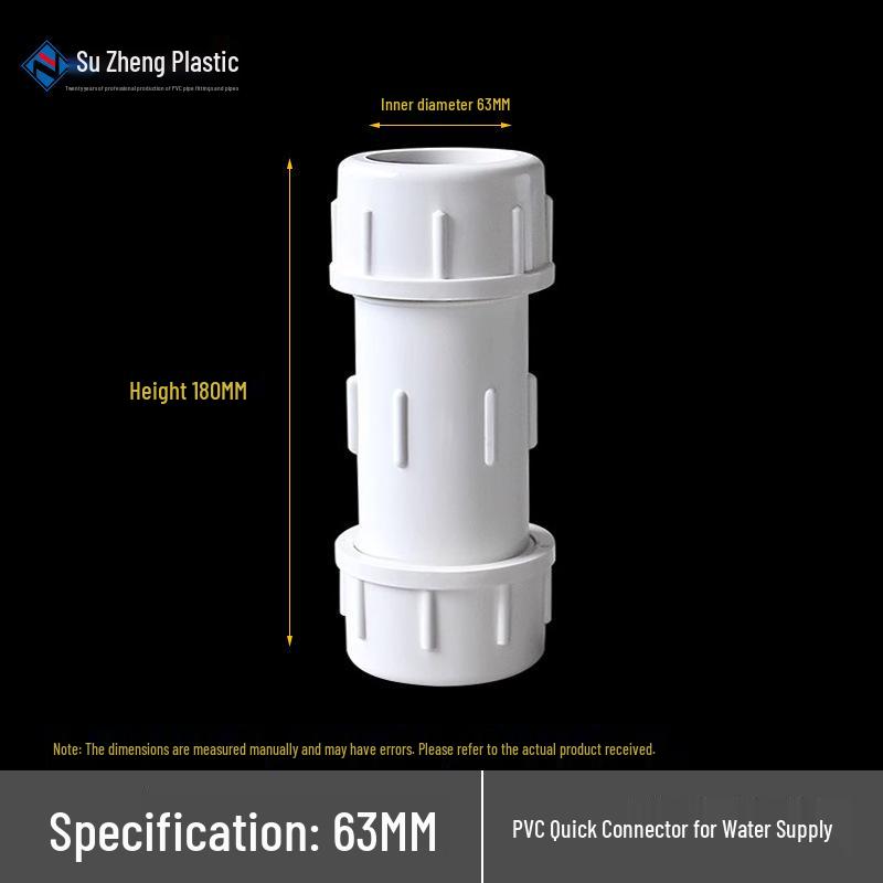 PVC Quick Connect Water Pipe Repair Fittings: 20-90 Telescopic Joint