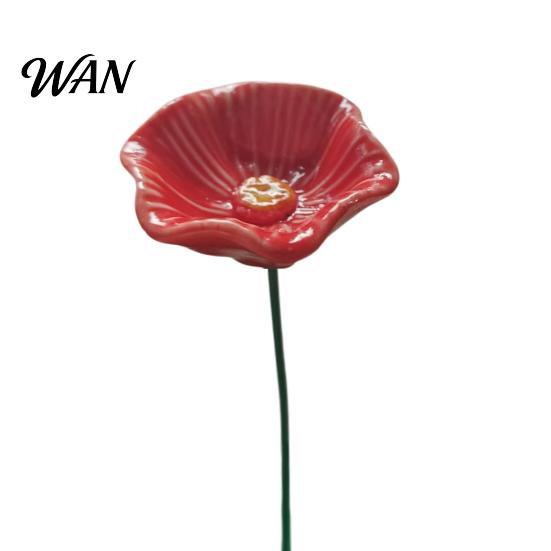 Insect Watering Station Handmade Ceramic Pollinator Station, Colorful Flower Bee Water Feeder & Butterfly Bird Bed Post Decoration Bath, Small Outdoor