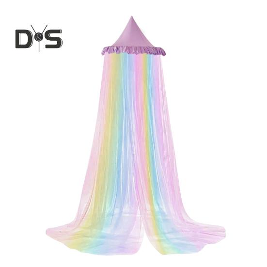 Радужный балдахин для кровати для девочек Dreamy Kids Princess Dome Bed Палатка дышащая москитная сетка Декоративная детская кроватка Палатка для девочек