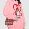 Gucci X Doraemon Коллаборация Монограммный Логотип Холст и Кожаная Сумка для Камеры Унисекс Наплечная Сумка Коричневая 647784-2TUBG-8580