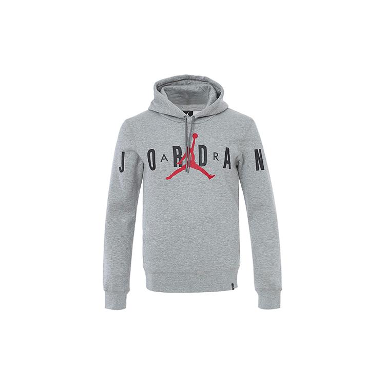 Jordan Sweatshirts Men's Gray Hooded Moderate Regular 834372-063