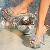 Fashion Luxury Women's Pumps Summer Transparent Slippers Silver Pearl Designer Shoes for Women High Heels Sexy Open Toe Platform Sandals