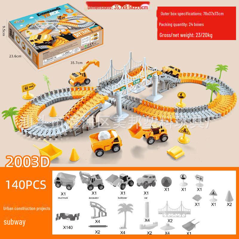 Электрическая игрушка-трековая трасса для динозавров с колесом обозрения для детей