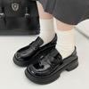 Женские весенне-осенние новые туфли-лодочки с круглым носком, туфли Мэри Джейн на квадратном каблуке для женщин