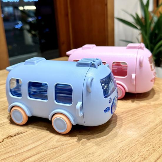 Бутылка для воды с изображением мультяшного автобуса и трубочкой 500 мл с герметичной крышкой, новинка для детей