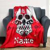 Sugar Skull Baseball Team Logo Four Seasons Blanket Customized With Your Name Lightweight And Warm Perfect Gift For Home Office Camping Sofa Travel