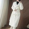 2025 A/W Women's Slimming Double-Faced Cashmere Coat - Korean Style Double-Breasted Wool Overcoat with Suit Collar