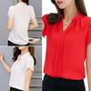 Elegant Women Casual Short Sleeves Chiffon Shirt For Summer Office And Formal Wear