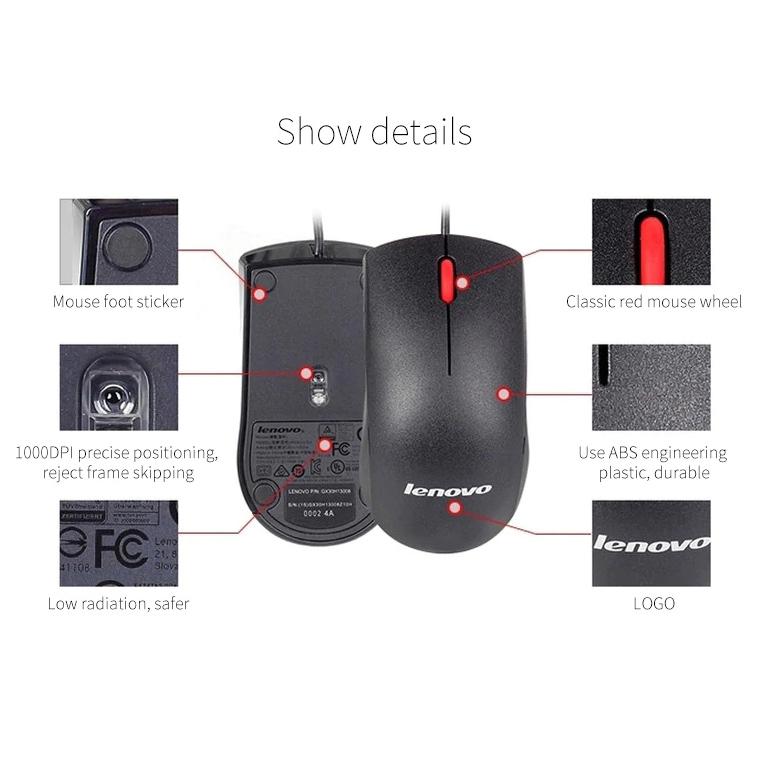 Lenovo Проводная игровая офисная мышь M120