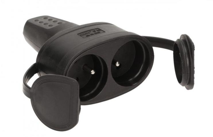 Gniazdo Przenośne Gumowe Podwójne 10/16A 2X2P+Z 230V Ip44 Or-Ae-13117