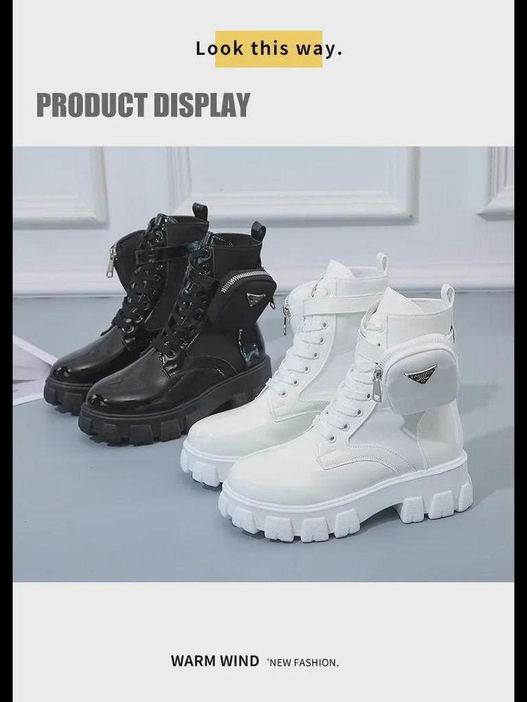 Летние ботинки Martin в британском стиле 2021 года: Большая платформа, короткая труба, боковая сумка, женская байкерская мода