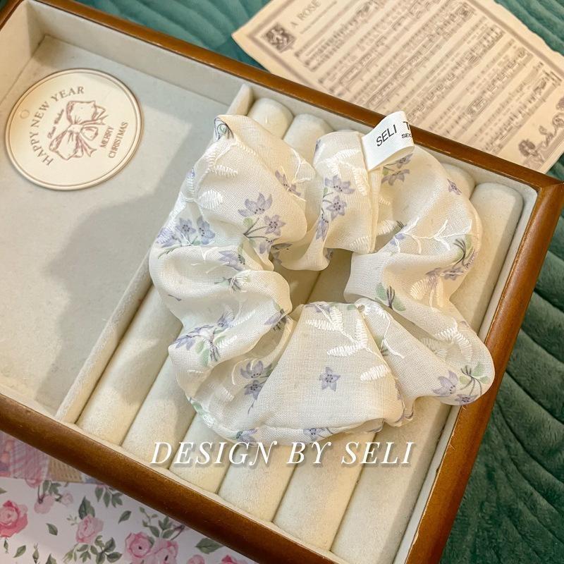 Scrunchie Multi Styles Floral Plaid Soft Fabric Minimalist Versatile Women Hair Tie Hair Accessories