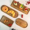 Japanese Acacia Wood Tray: Rectangular Plate, Fruit/Snack Dish, Oval Breadboard, Teacup Saucer