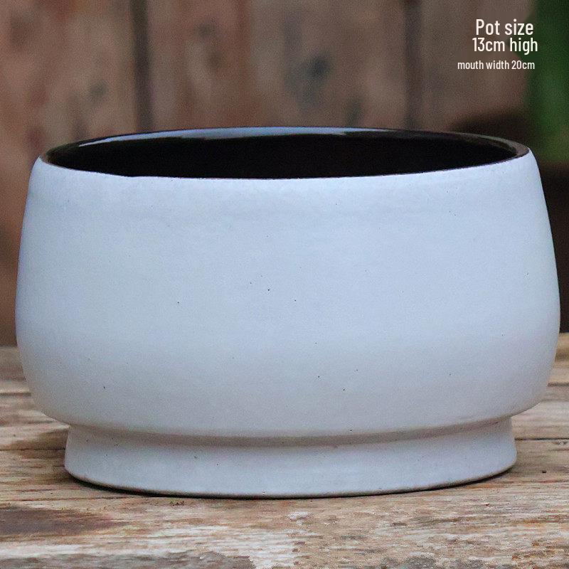 Extra Large Ceramic Bonsai Pot with Wide Caliber, Coarse Pottery for Succulents and Bougainvillea.