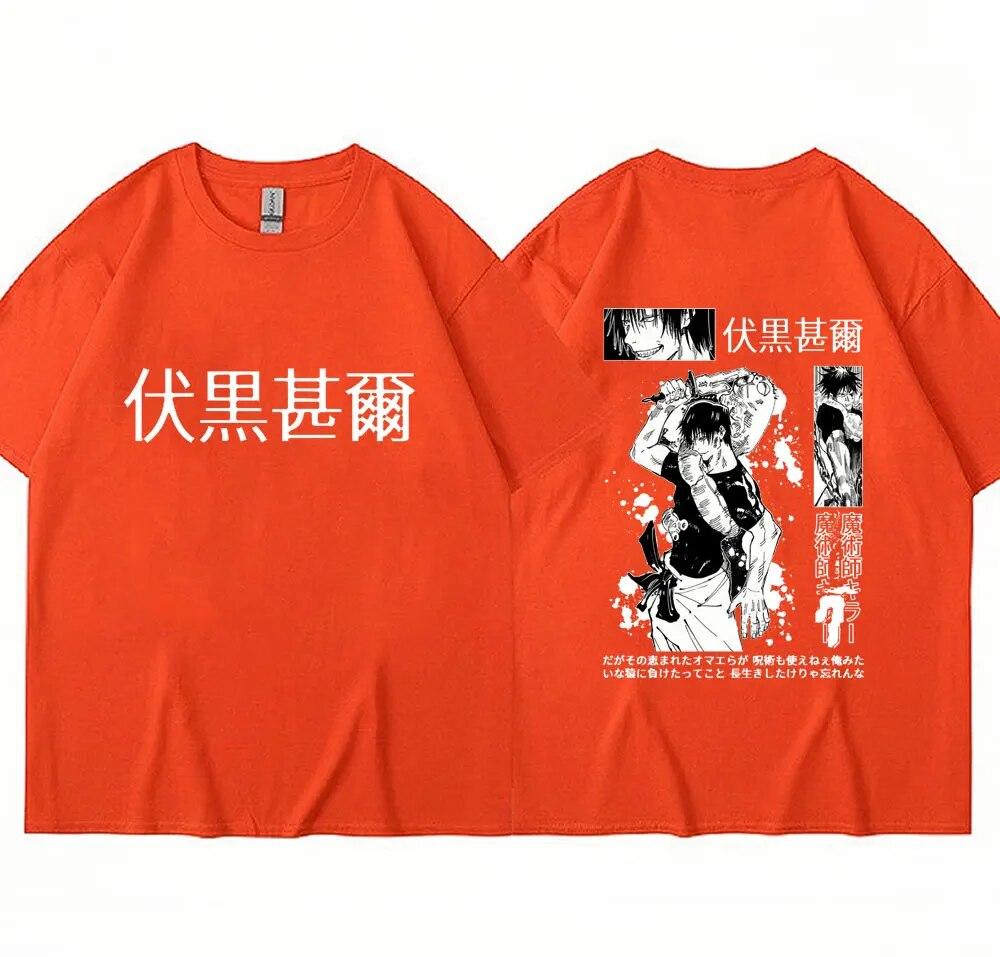 Japan Anime Jujutsu Kaisen Fushiguro Toji Print T-shirt Unisex Women Fashion Oversized Cotton T Shirts Harajuku Manga T Shirt Unisex
