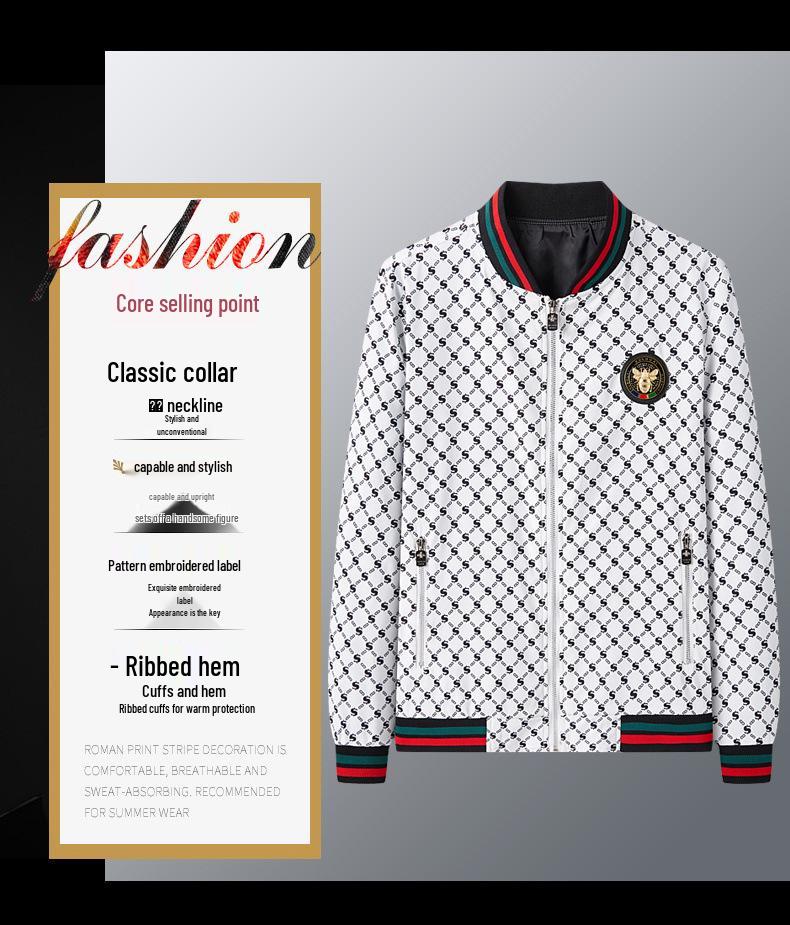 Европейская роскошная мужская куртка с принтом букв и бейсбольным воротником, бестселлер 2025