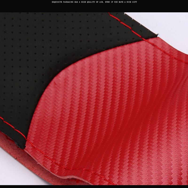 Оплетка автомобильного рулевого колеса, украшение, углеродное волокно, микрофибра, кожа с иголками, чехлы для сращивания ниток, спортивная мода