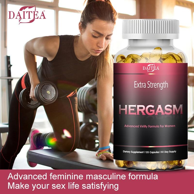 Daitea Hergasm Softgels, Horny Goat Weed, Maca, Tongkat Ali, 120 Caps