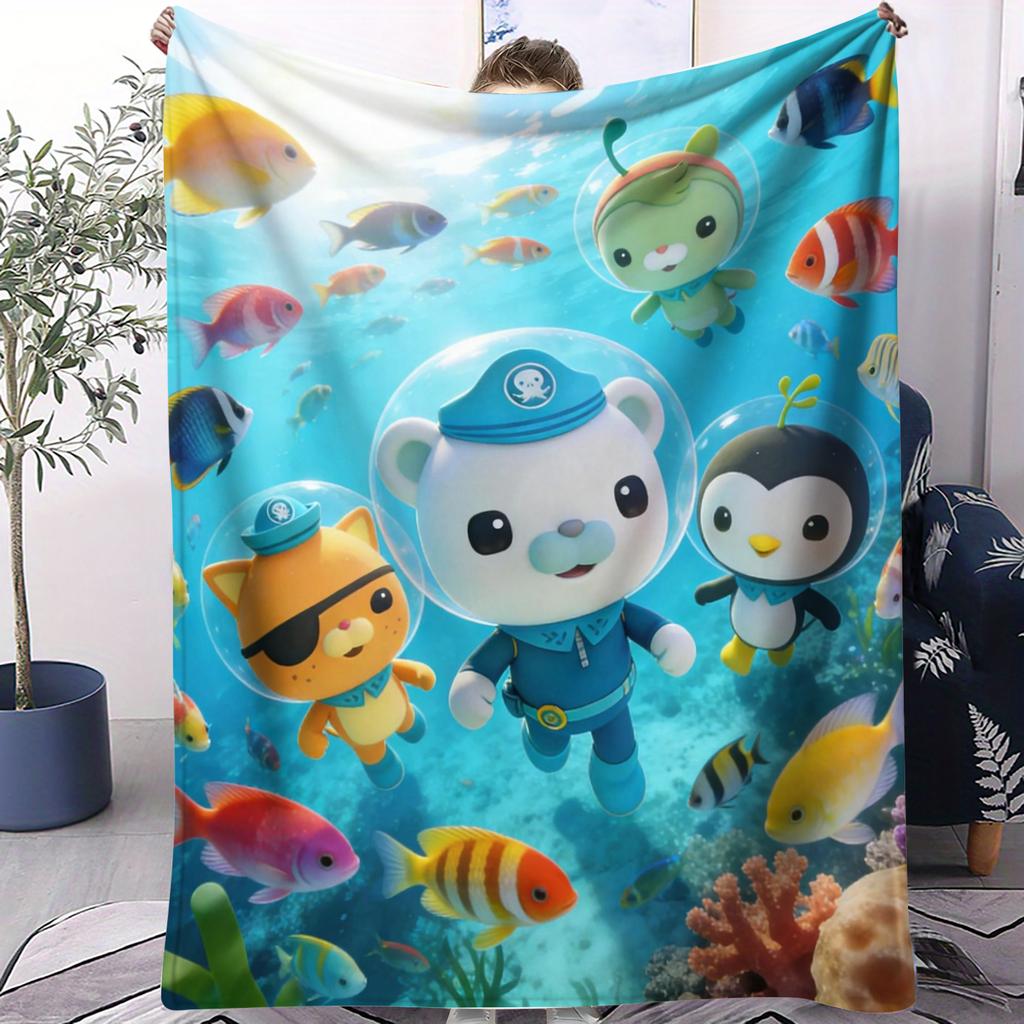 Top Rated Octonauts Team Small Cover Blanket All Season Soft Cozy Comfortable Bed Bedroom Dorm Sofa Lunch Camping Boy Girl Gift