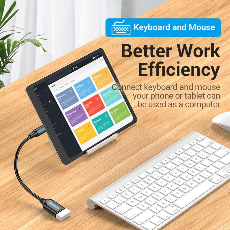 Vention OTG кабель USB 2.0 адаптер для Android Samsung S6 Redmi Note 5 USB Type C 3.0