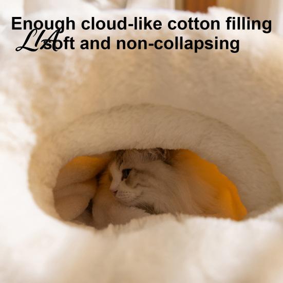 Semi Enclosed Pet House for Kittens Plush Cat Sleeping Bag, Soft Cozy Cave Bed, Fluffy Warm Portable Accessory Camping Puppy Sack,