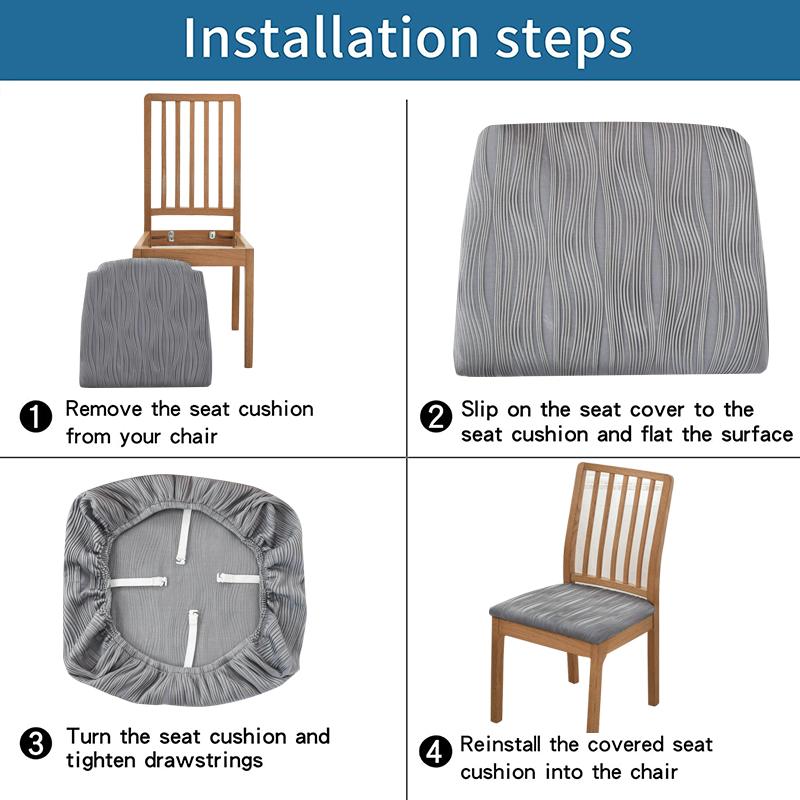Seat Covers for Dining Room Stretch Chair Covers Removable Upholstered Seat Protector Cushion Slipcovers for Kitchen, Office