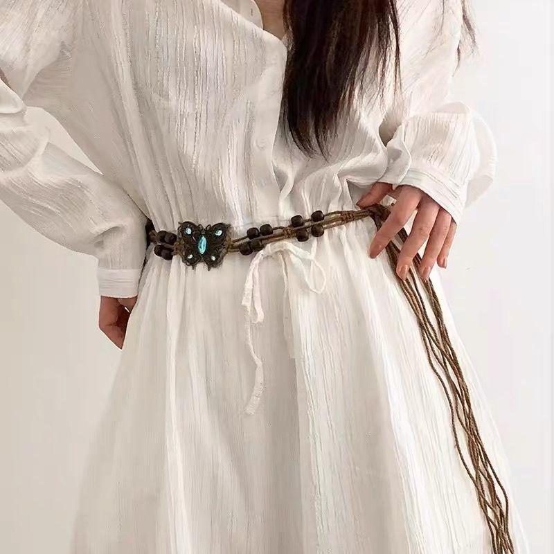 Bohemian Blue Butterfly And Circle Tassel Waist Chain Featuring Unique Decorative Elements