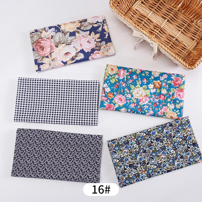 5pcs / Lot Printed Patchwork Cotton Fabric Doll Handmade Accessories Floral Fabrics for DIY